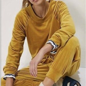 Anthropologie Saturday/Sunday Merida golden velvet 2pc Lounge/Pajama Set 1X Plus